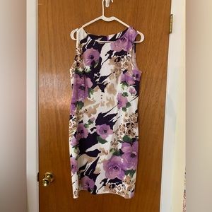 Purple, white and tan sundress